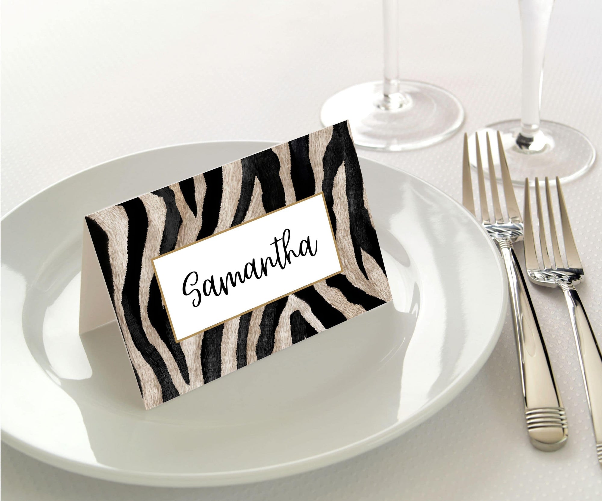 Manor Road Zebra Place Cards 45Pk (Case of 2)